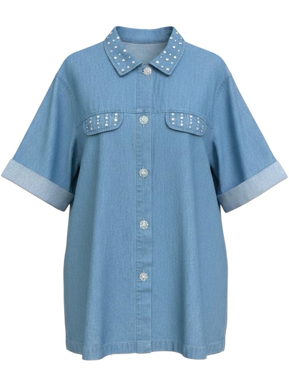 Jaclyn Smith Light Blue Denim Jacket with Rhinestones